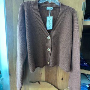 Cropped cardigan sweater by Mary & Co